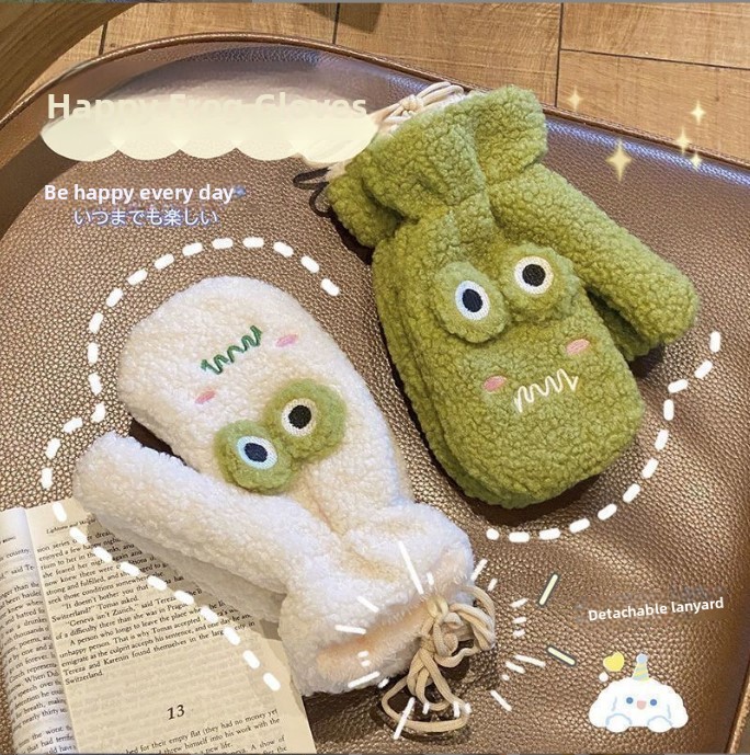 Korean Style Cute Green Cartoo - Wool Glove Lined review and price