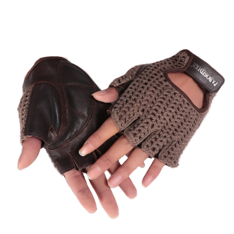 Unisex Summer Half Finger Retr - Leather Driving Glove review and price